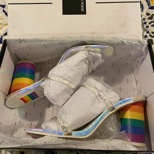 Dolce Vita Noles Pride Sandals Rainbow Heel Size 7